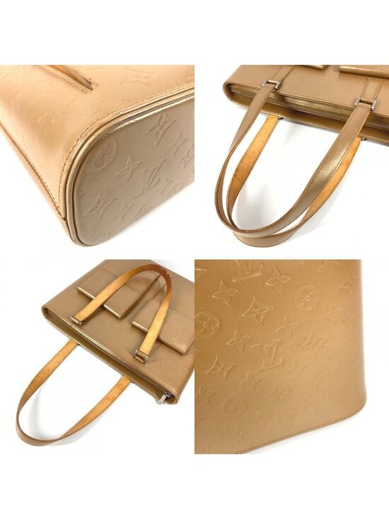 LOUIS VUITTON Louis Vuitton Monogram Matte Wilwood Tote Bag  Louis Vuitton Shoulder Bag Wilwood Monogram Matte Leather Beige